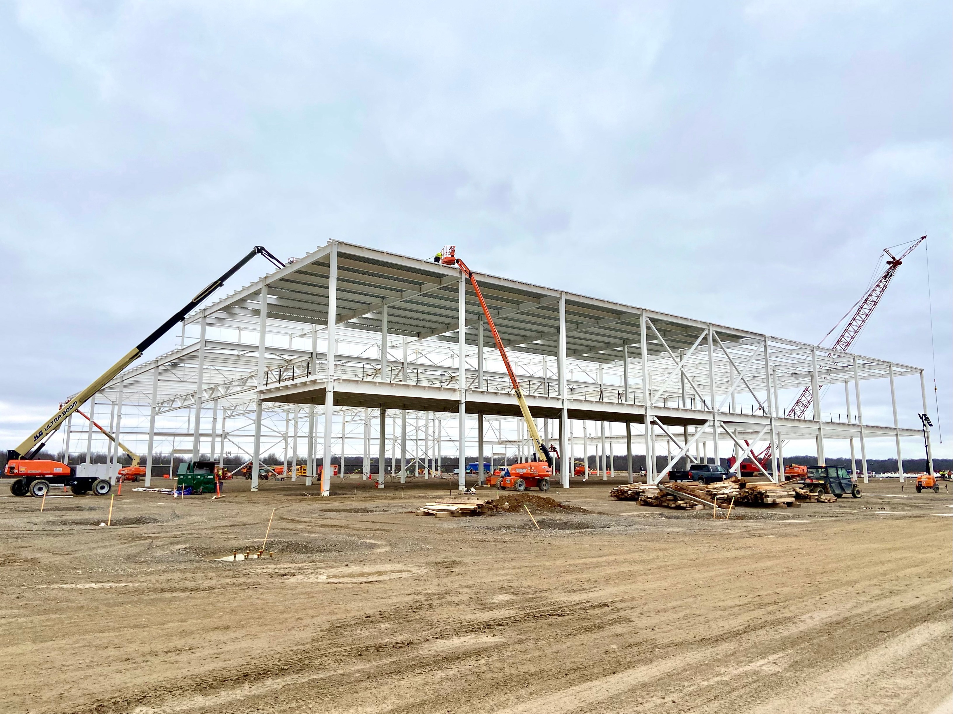 Construction is progressing at BlueOval Battery Park Michigan, in Marshall, Mich., in this March 29, 2024, photo. Courtesy Walbridge.